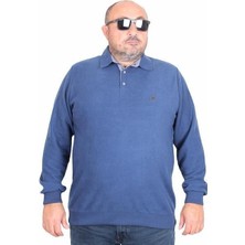 Starbattal Erkek Büyük Beden Polo Yaka Sweat Orjinal 24409 Marin