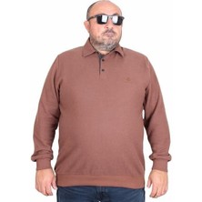 Starbattal Erkek Büyük Beden Polo Yaka Sweat Feel Good 24408 S.kahve