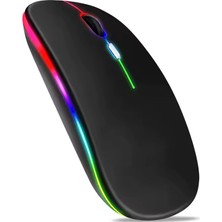 BYETECH Kablosuz Şarjlı,Bluetooth, Ultra Slim Led, 2.4 GHZ,2400 Dpı, Sessiz Tık _ Gecikmesiz, Oyuna Uygun