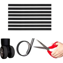 Microcase Kesilip Ayarlanabilir Silikon Aşınmaya Dayanıklı Ses Önleyici Bavul Valiz Teker Kılıfı Siyah -AL4830 8 Adet