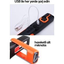 Manyetik Tamirci El Feneri 3 Modlu Şarjlı Cob Xpe LED Acil Durum Kamp Tamir Ikaz Lambası Askılı