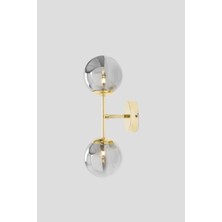 Mediterian Şık Füme Camlı 2'li Metal Aplik, Zarif Ev Dekorasyonu İçin Güzel Bir Seçim