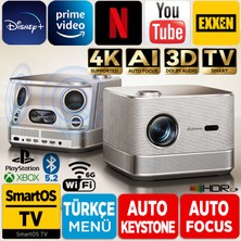 Vankyo Aurzen Boom 3 4k Androidtv Projeksiyon Cihazı Autofocus+Autokeystone+6gwifi+5.2Bt+300 Inç Yansıtma