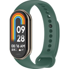 Bulut Aksesuar Xiaomi Mi Band 8 Serisi Klasik Kordon Silikon Strap Kayış-Koyu Yeşil