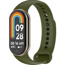 Bulut Aksesuar Xiaomi Mi Band 8 Serisi Klasik Kordon Silikon Strap Kayış-Haki