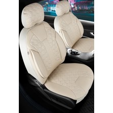 Fresh Start seat Toledo Uyumlu Deri Detaylı Oto Koltuk Kılıfı Ön Arka Set Cyrus Model Bej Fs