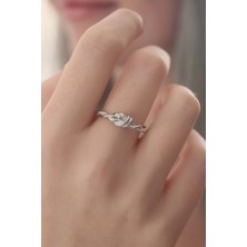 Skygo Gümüş Renk Halat Düğüm Model Kadın Yüzük - TJ-BYK2417