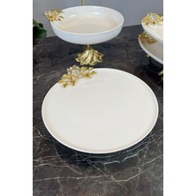 May Home 5 Parça Bron Porselen Sofra Sunum Seti & Yemek Tabağı Salata Kasesi Oval Meze Tabağı