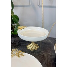 May Home 5 Parça Bron Porselen Sofra Sunum Seti & Yemek Tabağı Salata Kasesi Oval Meze Tabağı