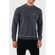 Emporio Armani % 100 Yün Regular Fit Bisiklet Yaka Kazak Erkek Kazak 6D1MXH 1mjlz F628