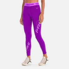 Nike Pro Dri Fit Grafik Mid Rise 7/8 Lenght Tight Purple Kadın Antrenman Taytı Mor
