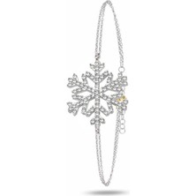 Brezza Lusso Jewelry Diamond Seri Zirkon Taşlı Kar Tanesi Snowflake Gümüş Bileklik