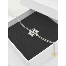 Brezza Lusso Jewelry Diamond Seri Zirkon Taşlı Kar Tanesi Snowflake Gümüş Bileklik