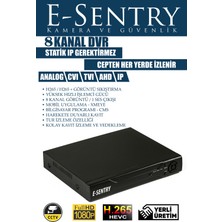 E-Sentry 8 Kameralı Sistem Güvenlik Seti Full Hd 500GB HDD 5mp 1080P Gece Görüşlü Uzaktan Izlemeli Full Hd