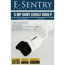 E-Sentry 8 Li Sistem Güvenlik Seti Full Hd 500GB HDD 5mp 1080P Gece Görüşlü Uzaktan Izlemeli Kamera Sistemi