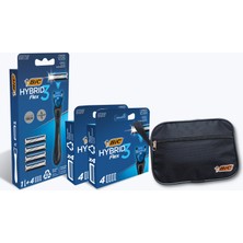 Bic Flex 3 Hybrid 3 Bıçaklı Erkek Tıraş Bıçağı, 1 Sap + 12 Yedek Başlık, 12 Aylık Paket