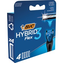 Bic Flex 3 Hybrid 3 Bıçaklı Erkek Tıraş Bıçağı, 1 Sap + 12 Yedek Başlık, 12 Aylık Paket