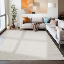 My Deco Carpet Bukleli Krem Lup Halı Oturma Odası Salon Mutfak Balkon Antre Yolluk Halısı