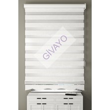 Givayo Stor Modern Ekru Pliseli Etek Dilimli Zebra Stor Perde