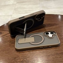 M.tk moveteck iPhone 16 Plus Kılıf Krom Mika Magsafe Arkası Mat Hassas Butonlu Metal Gizli Standlı Renkli Kenarlı Parlak Çerceveli Armour