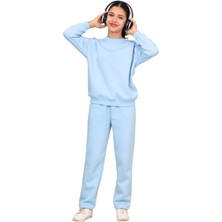 ERDEM KIDS Kız Çocuk 3 Iplik Şardonlu Içi Pamuklu Basic Bisiklet Yaka Eşofman Takımı