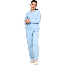 ERDEM KIDS Kız Çocuk 3 Iplik Şardonlu Içi Pamuklu Basic Bisiklet Yaka Eşofman Takımı