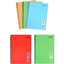 Mynote Defter Spiralli Telli Pp Kapak A4 Mynote 5 Adet Farklı Renkler 60 Sayfa Çizgili Defter ( 5 Farklı )