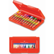 Faber-Castell 12'lı Altıgen Pastel Boya Seti Renkli Plastik Kutu Ölçülerle Kullanıma Uygun