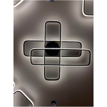 Mediterian Şık dikdörtgen siyah LED tavan aydınlatması, 3 renk seçeneği, alüminyum malzeme, 62x57 cm