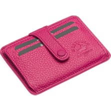 West Polo Deri Fuşya Patlı Bol Kartlıklı Kağıt Para Bölmeli Unisex Kartlık Tr115