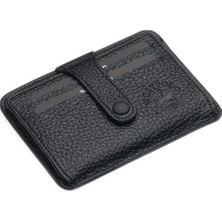 West Polo Deri Siyah Patlı Bol Kartlıklı Kağıt Para Bölmeli Unisex Kartlık Tr115