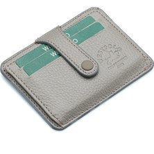 West Polo Deri Gri Patlı Bol Kartlıklı Kağıt Para Bölmeli Unisex Kartlık Tr115