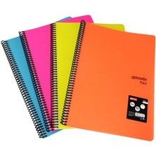 Spiralli Telli Pp Kapak A4- 80 Yaprak Kareli Defter 4 Adet