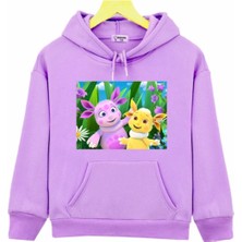 Kids Face Özel Tasarım Kapüşonlu Luntik Baskılı Şardonlu Kışlık Erkek Çocuk Sweatshırt