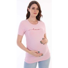 Meghan L.A Hamile Pamuklu Esnek Kumaş T-Shirt