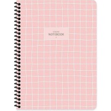 Keskin Color Çizgili 16X22 cm 80 Yaprak Plastik Kapak Telli Defter 60 Gram Beyaz Sayfa Coffee