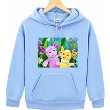 Kids Face Özel Tasarım Kapüşonlu Luntik Baskılı Şardonlu Kışlık Erkek Çocuk Sweatshırt