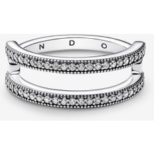 Hector Co Jewellery Tarz Signature Logo ve Pavé Çift Şerit Yüzük