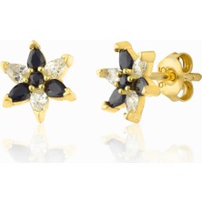 Zanaat Silver 925 Ayar Gümüş 14K Altın Kaplama Nilüfer Çiçeği Küpe