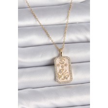 Çarşı Point 316l Çelik Gold Renk Zincir İkizler Burcu Zirkon Taşlı Kadın Kolye