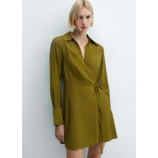 Mango Fiyonklu Anvelop Elbise