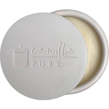 Candle Purr Whispering Gardenia 130G Soya Mumu - El Yapımı Beyaz Beton Kapta