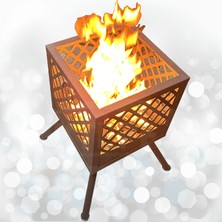 Aktepe Group Ateş Çukuru Bahçe Şöminesi 60 Litre Geniş Hacimli Şömine Soba Mangal Fire Pit