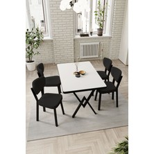 Dekoport Elma Teddy Kumaş Mutfak Masa Sandalye Takımı 80*123