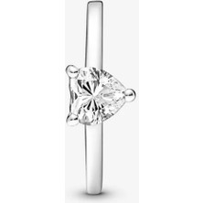 Hector Co Jewellery Işıltılı Kalp Tektaş Gümüşyüzük