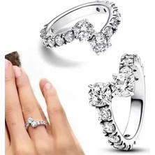 Hector Co Jewellery Işıltılı Kesişimli Gövdeli Yüzük