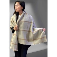 Uniquetrenders Kadın Geniş Çizgili Ekose Desenli Yumaşak Dokulu Omuz Şalı Atkı  ( 70CM x 180CM )