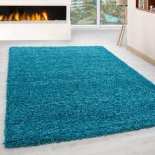 My Deco Carpet Soft Shaggy Halı Yüksek Tüylü Düz Turkuaz Mavi Rengi Çocuk Odası Oturma Odası Salon Mutfak Halısı