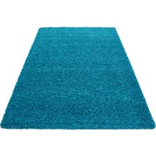 My Deco Carpet Soft Shaggy Halı Yüksek Tüylü Düz Turkuaz Mavi Rengi Çocuk Odası Oturma Odası Salon Mutfak Halısı