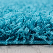 My Deco Carpet Soft Shaggy Halı Yüksek Tüylü Düz Turkuaz Mavi Rengi Çocuk Odası Oturma Odası Salon Mutfak Halısı